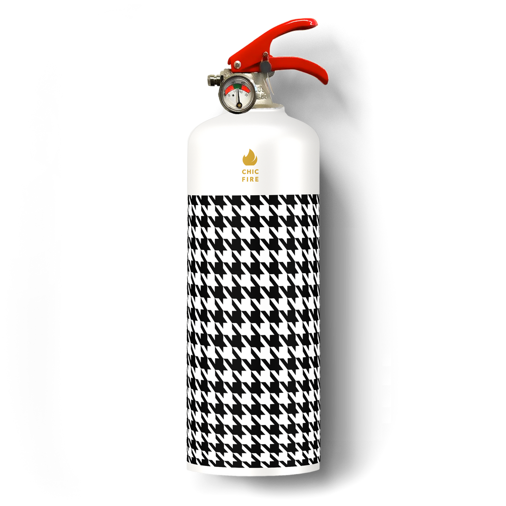 "Coco Houndstooth" Fire Extinguisher