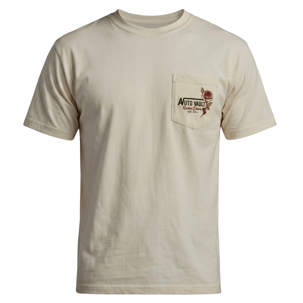 NEW Auto Vault Red Rose Pocket Tee